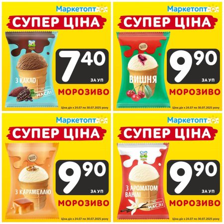 Морозиво в Маркетопт! Чесна ціна.