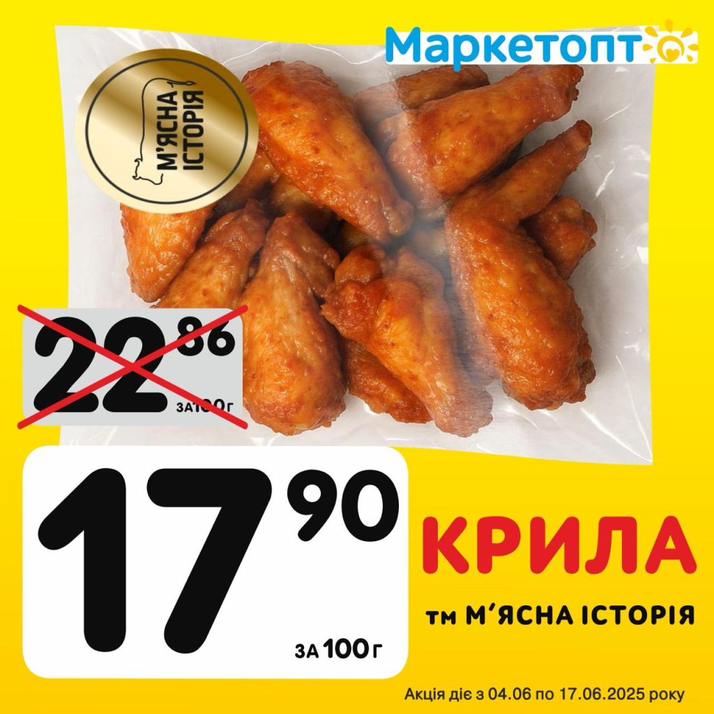 Крила ТМ Мʼясна історія - Ексклюзивні акції Маркетопт для підписників Телеграм з 04.06 по 17.06.25
