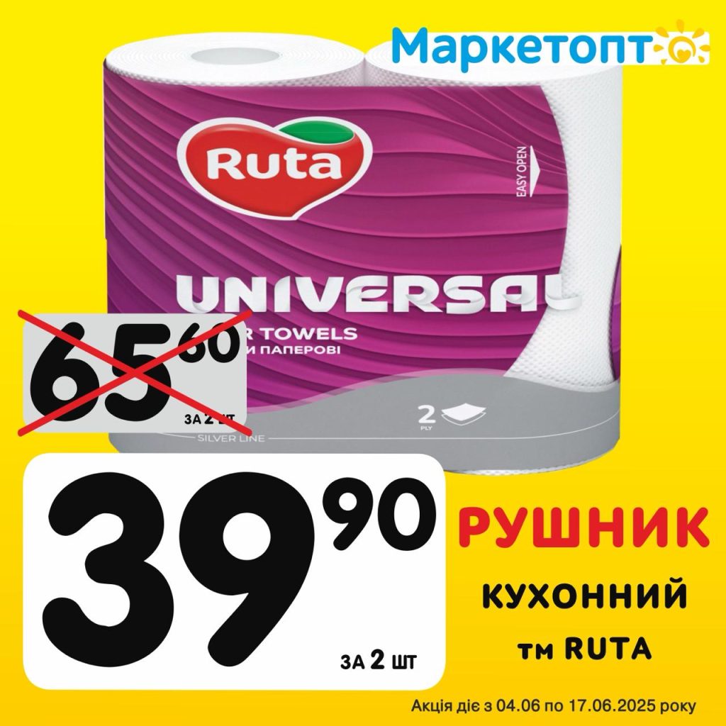 Рушник Кухонний ТМ Рута - Ексклюзивні акції Маркетопт для підписників Телеграм з 04.06 по 17.06.25
