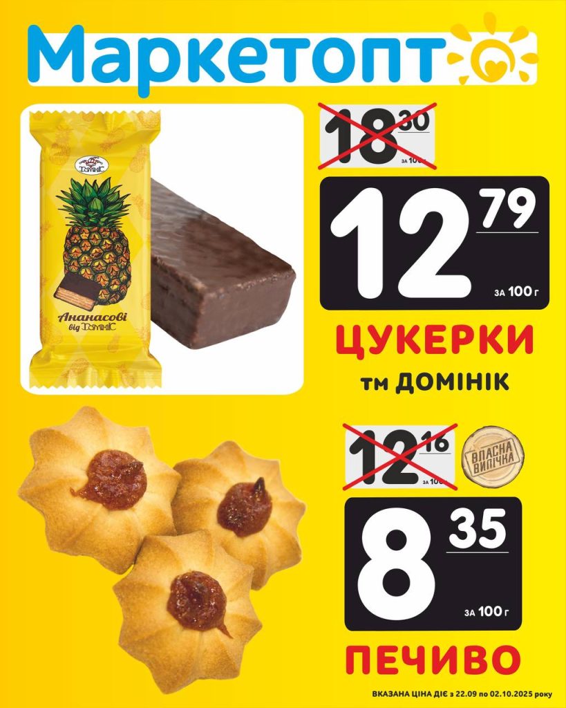 Цукерки і Печиво - Акції в Маркетопт із 22.09 по 02.10.25